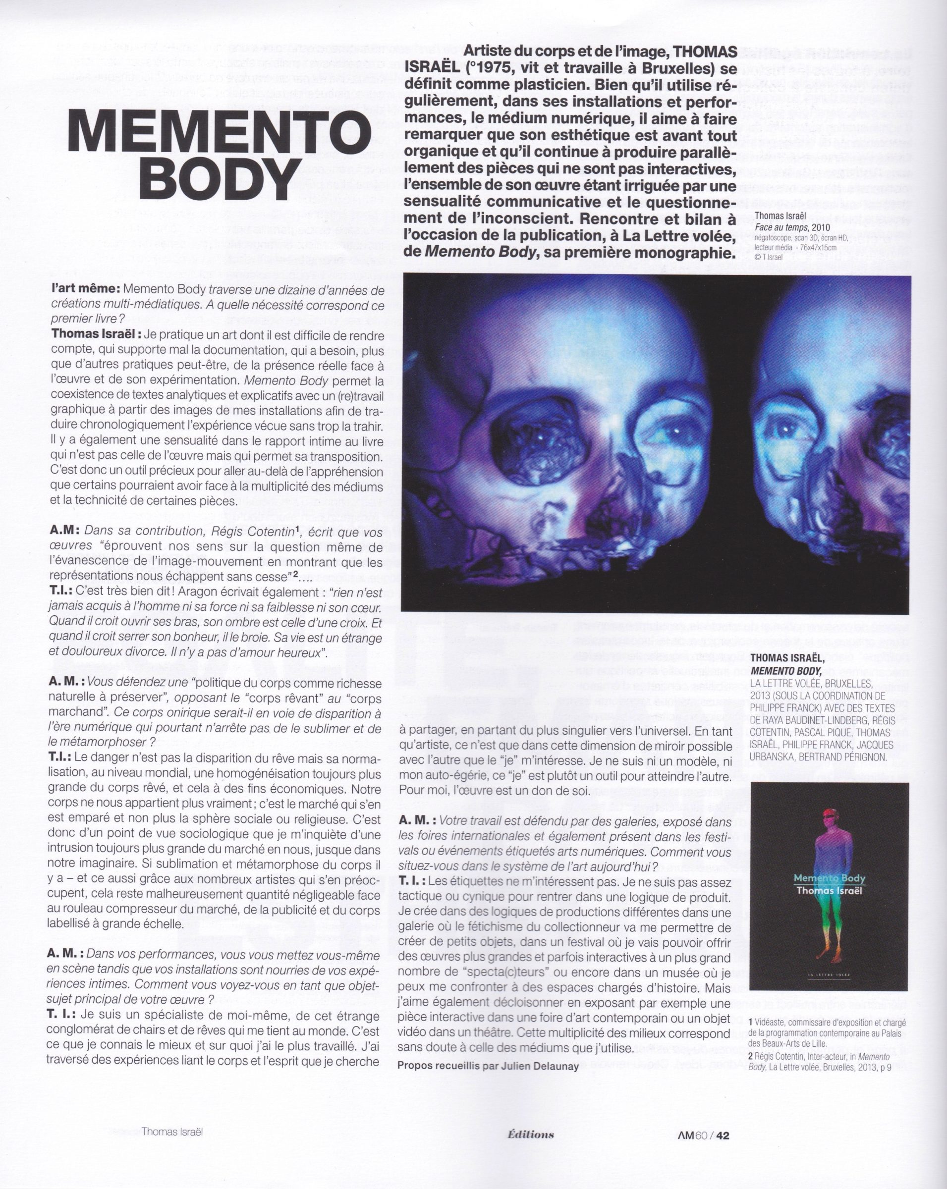 L'ARTMEME numero60 Memento Body - interview